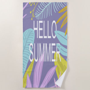 Hello Summer   Tropical Beach Towel