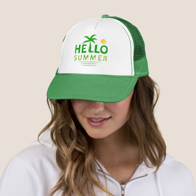 Hello Summer Trucker Hat (In Situ)