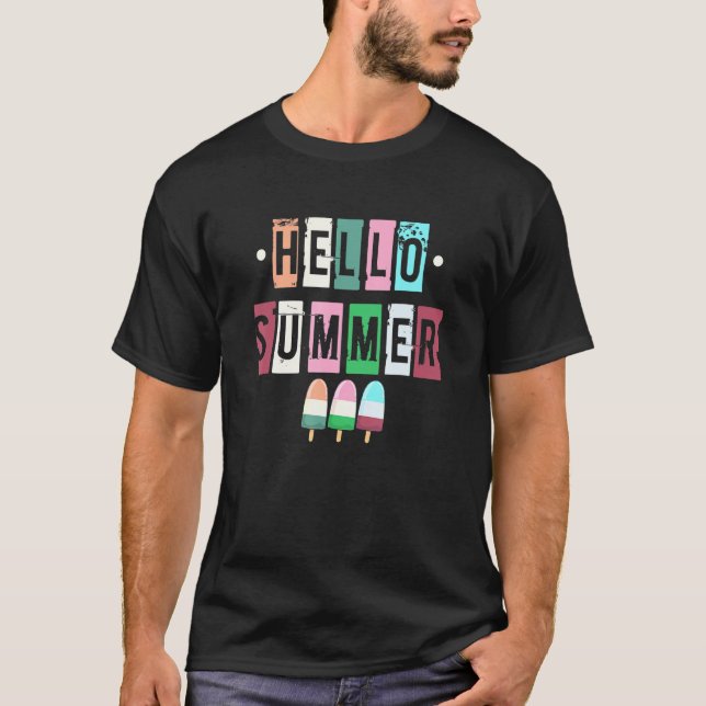 Hello Summer Vacation Ice Cream Paraprofessional T-Shirt (Front)