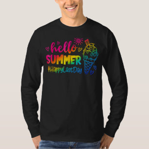 Hello Summer Vacation Ice Cream Popsicle Ice Lolly T-Shirt