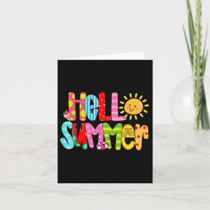 Hello Summer Vacation Ice Cream Popsicle Watermelo Card
