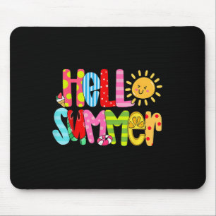 Hello Summer Vacation Ice Cream Popsicle Watermelo Mouse Pad