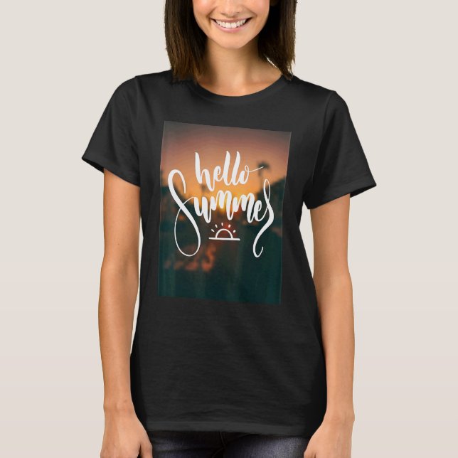 Hello Summer Vacation Ice Cream Sun Beach Men Kids T-Shirt (Front)