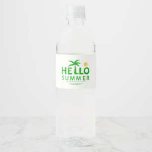 Hello Summer Water Bottle Label