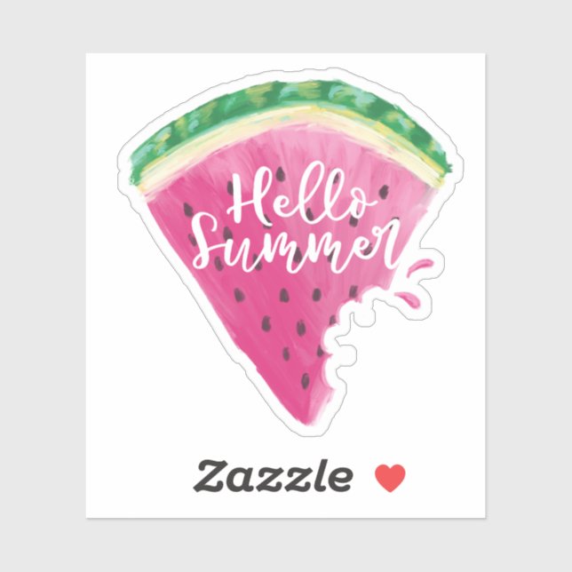 Hello Summer Watercolor Watermelon Fruit Slice (Sheet)