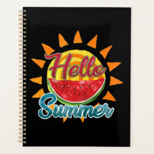 Hello Summer Watercolor Watermelon & Vibrant Sun Planner