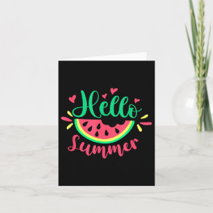 Hello Summer Watermelon Summertime Summer Vacation Card