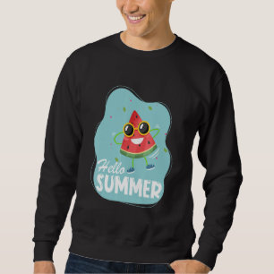 Hello Summer Watermelon With Sunglasses 3 Sweatshirt
