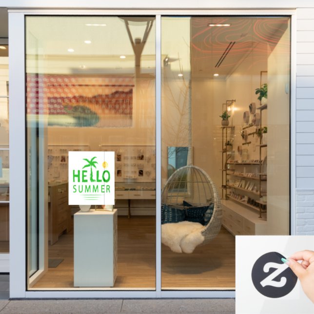 Hello Summer Window Cling (Store Window)