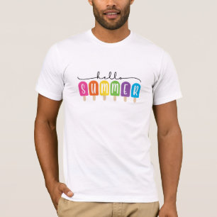 Hello Summer with Colourful Text T-Shirt