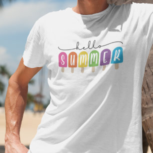 Hello Summer with Colourful Text T-Shirt