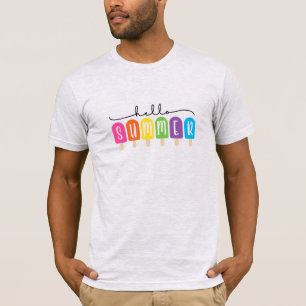 Hello Summer with Colourful Text T-Shirt