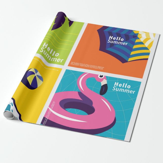 Hello summer wrapping paper (Unrolled)