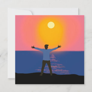 Hello Sun Magical Sunset Beach Scene Card