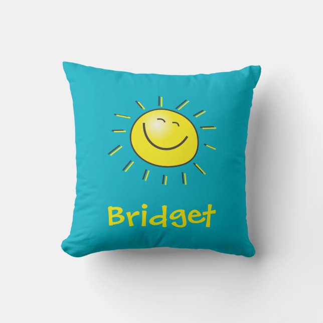 Hello Sun Throw Pillow (Front)