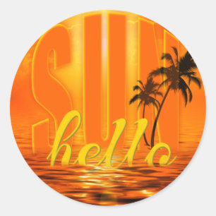 Hello Sun Travel Classic Round Sticker