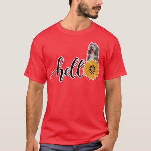 Hello Sunflower Bearded Collie 2  T-Shirt
