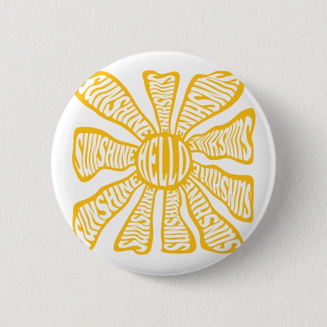 Hello sunshine 2 inch round button (Front)