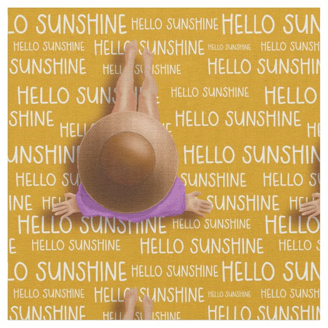Hello Sunshine Beach  Fabric (Close Up)