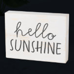 Hello Sunshine Black and White Wooden Box Sign<br><div class="desc">This contemporary "hello sunshine" wooden wall art features bold, stylized back text on a white, wooden box. Perfect for modern farmhouse decor, this sweet sign is great for the entryway wall or tabletop to greet your guests! Or, hang it in a children's room or hallway to greet your kids and...</div>