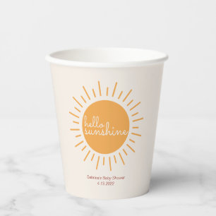Hello Sunshine Boho Baby Shower  Paper Cups