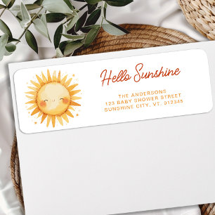 Hello Sunshine Boho Baby Shower Return Address