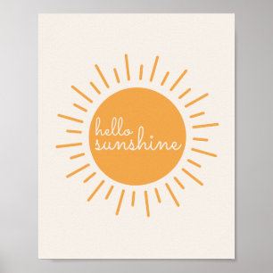  hello Sunshine boho nursery  Poster