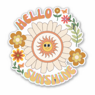 Hello Sunshine botanical flowers hippie scrapbook 