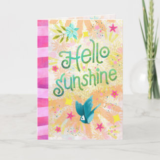 Hello Sunshine – Bright Hand Lettered Greeting Card