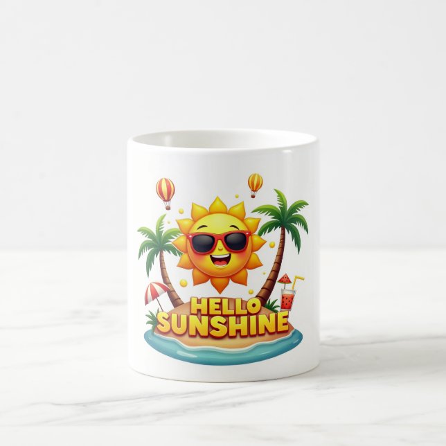 Hello Sunshine Cartoon Tropical Mug (Center)