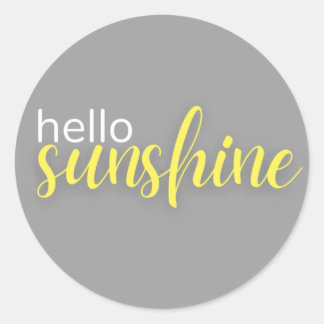 hello sunshine classic round sticker