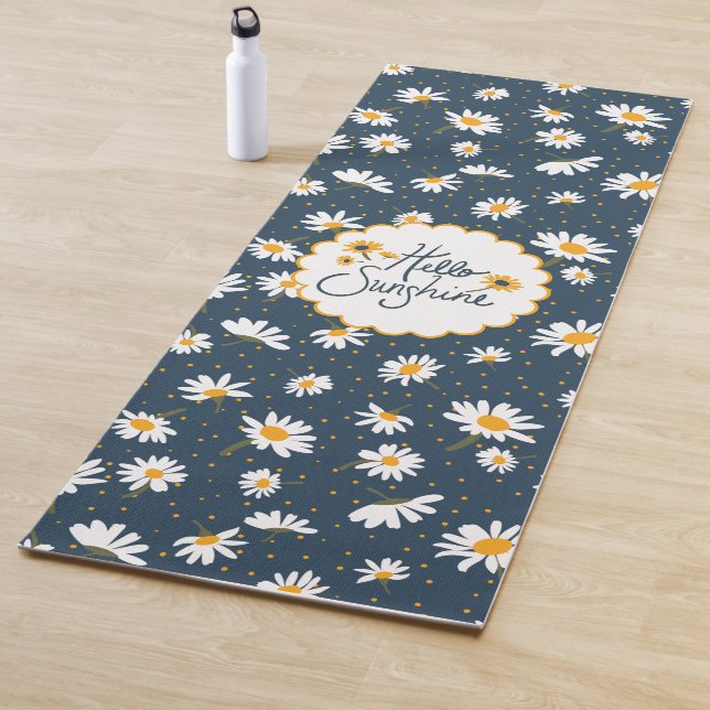 Hello Sunshine Classic Yellow Daisies Flowers Yoga Mat (In Situ)