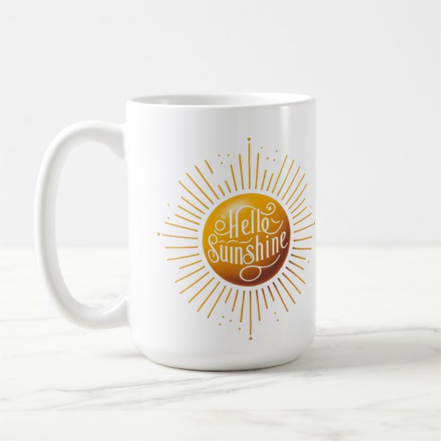 Hello Sunshine coffee mug, insulated cup  (Left)