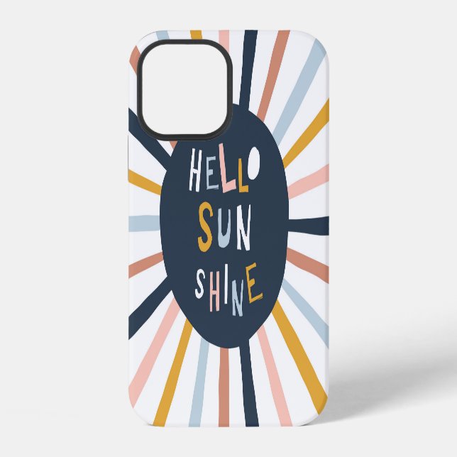 Hello Sunshine: Colourful Childish Typography iPhone Case (Back)