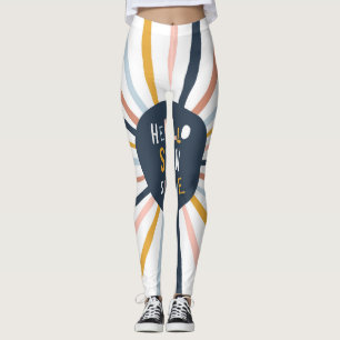 Hello Sunshine: Colourful Childish Typography Leggings
