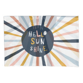 Hello Sunshine: Colourful Childish Typography Pillowcase