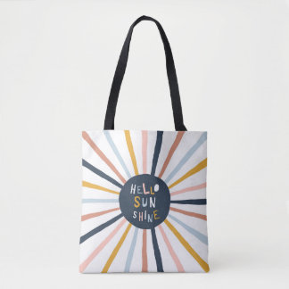 Hello Sunshine: Colourful Childish Typography Tote Bag