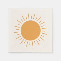 Hello sunshine cute boho shower napkins