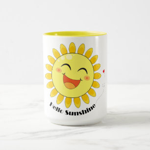 Hello Sunshine Cute Sun Doodle Positive Vibe Art Mug