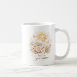 Hello Sunshine Design – Cute Sun and Floral  Coffee Mug
