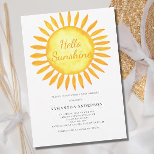 Hello Sunshine Gender Neutral Baby Shower Invitation