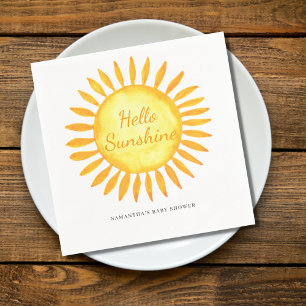 Hello Sunshine Gender Neutral Baby Shower Napkin
