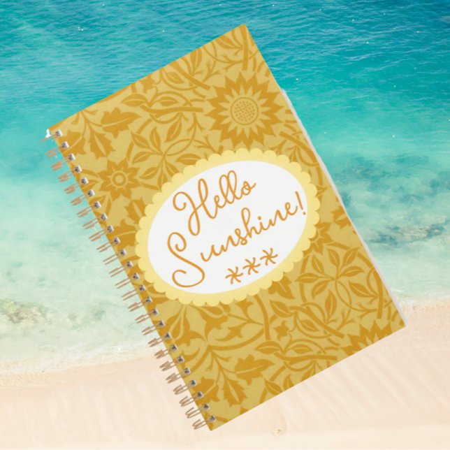 Hello Sunshine Golden Yellow Floral  Planner (Save your memories here)
