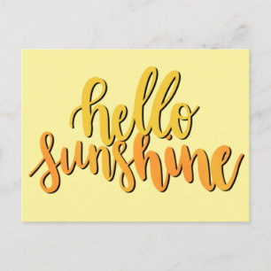 Hello Sunshine Hand-Lettered Postcard