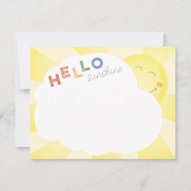 Hello Sunshine Illustrated Cheerful Card (Front)