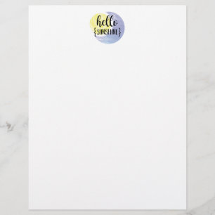 Hello Sunshine Letterhead