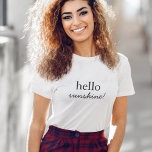 Hello Sunshine | Modern Minimalist Stylish Happy<br><div class="desc">"Hello sunshine" custom quote art design in contemporary typography with handwritten script detail in a modern minimalist style.</div>