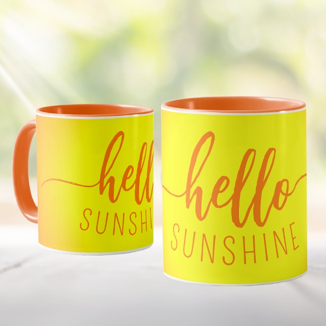 Hello Sunshine Orange and Yellow Mug (Hello Sunshine Mug: Sip in Style with Summer Vibes! ☀️🌼)