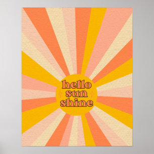 Hello Sunshine   Retro Poster