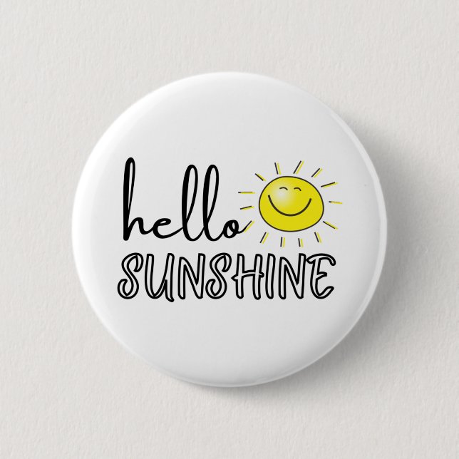 Hello Sunshine Spring Summer 2 Inch Round Button (Front)
